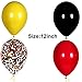 70Pack Red Black Yeloow Balloons, 12 Inch Red Black Yellow Latex Balloons Premium Helium Quality Sequins Balloon For Party Supplies and Decorations(With Yellow Ribbon)