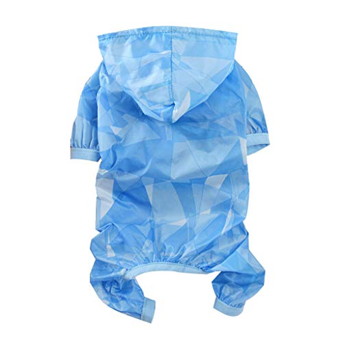 Sayhi Summer Pet Cats Dogs Sunscreen Hoodie Cat Dog Clothes Pet Dog Vest Ruffle Breathable Dog Apparel(Blue,XL)