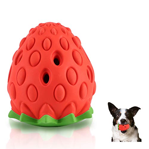 PEWOD Strawberry Tough Dog Toys for Aggressive Chewers Treat Dispensing Dog Toys Dog