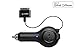 Retractable Car Charger for iPhone 3G/3GS, 4/4S, iPad 1/2/3, iPod Nano 3rd/4th Generation, iPod Touch 3rd/4th Generation –30 Pin-Tangle Free-MFI Apple Certified- by Cellet - Black