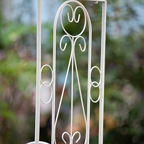 YICOL Rosenbogen Torbogen mit Tor 3D Rose Terrasse Balkon Arbor Pergola für Kletterpflanzen Trellis Support, Weiß – Bild 5