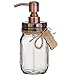 Mason Jar Soap Dispenser - Kitchen & Bathroom, Farmhouse Decor - 16 Oz, Stainless Steel - Rustproof Copper Pump