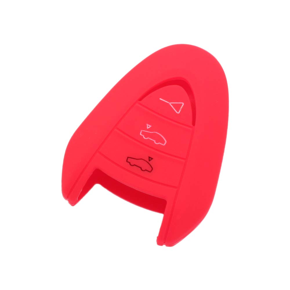BROVACS Silicone Cover Protector Case Holder Skin Jacket Compatible with PORSCHE 3 Button Remote Key Fob CV9920 Red