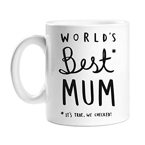 Worlds Best Mum Mug - Mothers Day Gift - Birthday Gift - Funny Novelty Coffee Tea Cup - 10oz Ceramic Mug