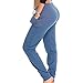 Coco-Limon Womens Jogger, Fleece, Rib Trimming, Side Pockets,Denim,Small