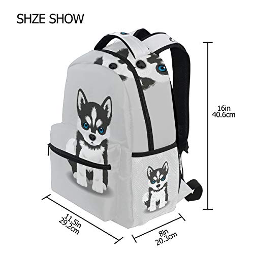 Wamika Siberian Husky Puppy Backpacks for Kids Women Men Dog Design Computer Laptop Backpack
