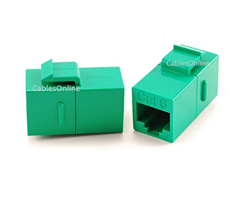 CablesOnline, 10-PACK CAT6 Female/Female RJ45 Ethernet Green Keystone Jack Coupler, WP-C02GR-10