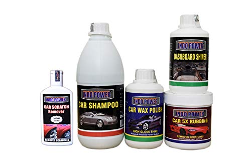 INDOPOWER KG720-DASHBOARD Shiner 250ml+ CAR 5X RUBBING Polish 250ml+ CAR Wax Polish 250ml+ CAR Shampoo 500ml+ Scratch Remover 100gm.