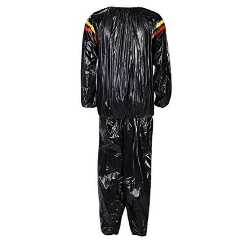 Men's Sauna Suit Exercise Gym Sweat Suit Fitness Weight Loss Anti-Rip Training Thermal Sweat Suit by Lowprofile Black - Thumbnail 7