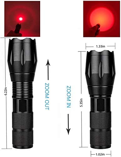 LUXJUMPER Red LED Hunting Torch, 350 Yards Single Mode Long Range Predator Light Tactical Torches Zoomable with Scope Mount - Image 5