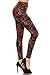 Leggings Depot High Waisted Floral & Space Print Leggings for Women-Full Length-R586, Sangria Bliss, Plus Size
