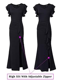 Vestido para dama, elegante, con volantes, para cóctel, fiesta, sirena