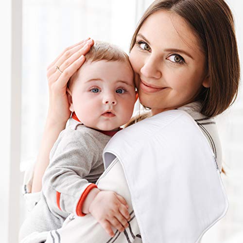 Baby Burp Cloth, 100% Organic Cotton Triple Layer Burp Cloth 19\'\'x9\'\' Large Size Premium Absorbent Burping Rags, 5 Packs Ultra Soft Towels Spit Up Cloths for Babies