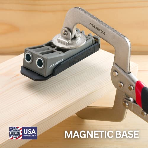 Massca Twin Pocket Hole Jig Kit Adjustable & Easy To Use Joinery