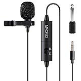 Lavalier Microphone, MAONO AU100 Hands Free Clip-on Lapel Mic with Omnidirectional Condenser for Podcast, Recording, DSLR,Camera, Smartphone, PC,Laptop (236 in)