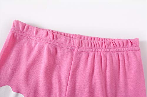 LitBud Girls Kids Halloween Skeleton Pajamas Sleepwears 2pcs Long Sleeves Pjs Nightwear Tops + Pants Sets for Childs Size 6-7 Years 7T