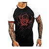 JFX 3D Print T-Shirt heren polyester kleur bijpassende sport korte mouwen ronde kraag Rose vrije tijd