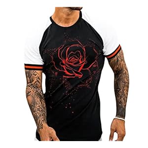 JFX 3D Print T-Shirt heren polyester kleur bijpassende sport korte mouwen ronde kraag Rose vrije tijd