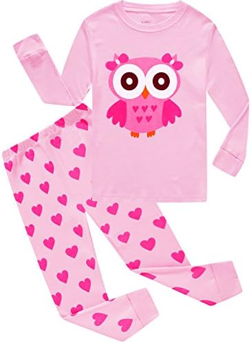 Dolphingirls Girls Owl Pajamas Bulldozer Little Kids PJS Sets 100% Cotton Toddler Sleepwears Size 5t