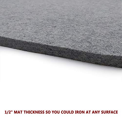 Wool Ironing Mat-Pad Made with 100% New Zealand Wool Pressing Pad Great for Traveling and Quilting Holds Heat When Pressing to Provide Professional Results Ironing Board Cover (Gray, 12X18) - Thumbnail 4