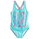 JoJo Siwa Dream Believe Achieve Girls' One Piece Swimsuit, Sizes: 6X & 7/8 (7/8)