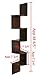 EWEI'S HomeWares 5 Tier Large Corner Wall Mount Shelf,New Walnut