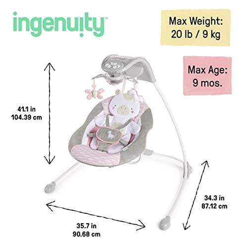 Ingenuity InLighten 6-Speed Baby Swing Easy-Fold Frame, Swivel - Main Image