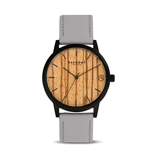 Oakmont Timepieces Mens / Womens Wooden Watch - Black Case. Gift Box & 12 Month Warranty Included (Helsinki - Zebrawood)