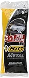 Bic Metal Quality Disposable Men's Shaving Razors, Best Single Blade, 5-count +1 Free