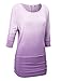 WT989 Womens 3/4 Sleeve Ombre Dolman Top XXL Lilac