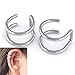 Jovivi Men's Surgical Steel Non- Pierced Clip On Earrings Fake Ear Cartilage Cuff Ear Ring, 1pair