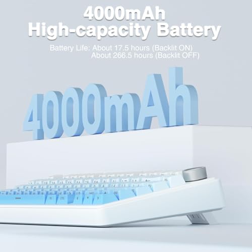 AULA F75 Mechanical Keyboard,75% Wireless Gaming Creamy Keyboards,Hot Swappable Custom Bluetooth Keyboard with Knob, BT5.0/2.4GHz/USB-C,RGB Backlit,Sounding-Switches PBT Keycaps- Gradient Blue