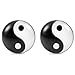 Chic Unisex Yin and Yang Stainless Steel Silver Stud Earrings, Color Black and White