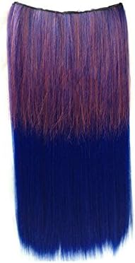Iebeauty®Multicolor One Piece Dip-dye Straight Synthetic Thick Hair Extension Clip-on Hairpieces #7