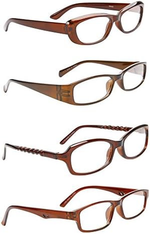 Specs Clear Computer Reading Glasses 4 Pack (Brown)