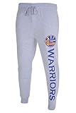 NBA Men's Golden State Warriors Active Basic Team Logo French Terry Jogger Pants, Small, Heather Gray