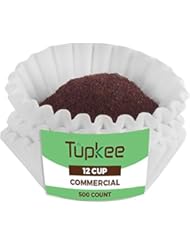 Tupkee Commercial Large 12-Cup Coffee Filters - 500-Count, Coffee Filters, Chlorine Free, White - Compatible with Wilbur Curtis, Bloomfield, Bunn Coffee Maker Filters - Made in the USA