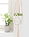 Mkono Small Macrame Hanging Planter with Ceramic Plant Pot 25 Inch
