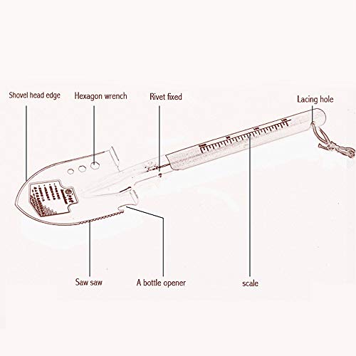 wedigout Portable Heavy-Duty Military Style Shovel with Hardwood Handle for Digging Gardening Tool Metal Detector Accessories Reinforced Steel Made