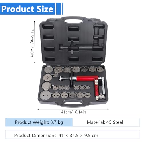 Ayolofei 24 TLG Universal Brake Piston Piston Reset Set with Case for Rotating and Pressing Brake Pistons on Different Cars, Suitable for Most