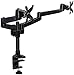 Mount-it! Dual Monitor Desk Mount Swivel Arm, Quick Connect with Combo Grommet and Clamp Base (MI-43111-BLK)