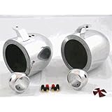 Krypt Towers 6.5" Wakeboard Tower Speaker Cans, External Terminals, Full Range Outdoor Audio Stereo Speaker for ATV, UTV, Quad, Jeep, Boat - Polished or Black