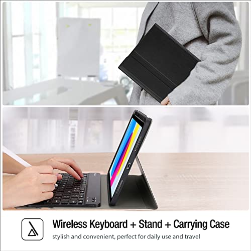 ProCase for iPad 11th (A16) 11-inch 2025 / 10th Generation Case with Keyboard 10.9 inch 2022, PU Leather Case with Magnetically Detachable Wireless Keyboard -Black