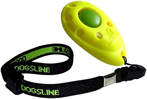 DOGSLINE Profi Clicker with Elastic Hand Strap , Clicker Training for dog cat horse , Yellow , DL07PA