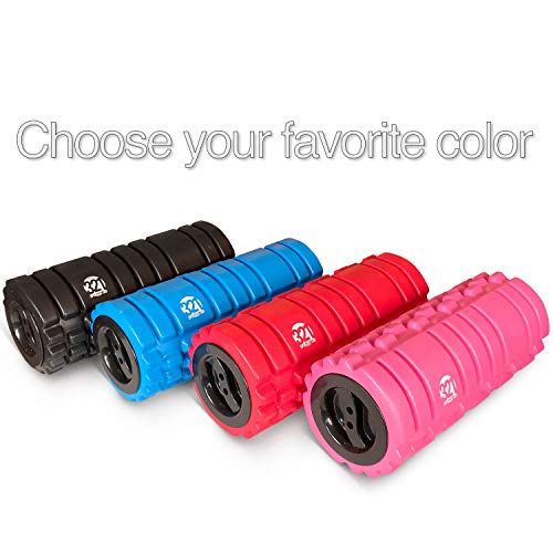 321 STRONG Foam Roller for Muscle Massage with End Caps - Store Keys, Towels, and Other Accessories - Blue