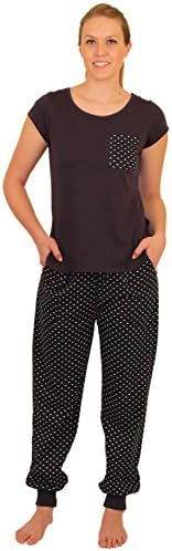 ApparelNY Stylish Knit Pajama Set with Stylish Tee-shirt and Cuffed Pants...