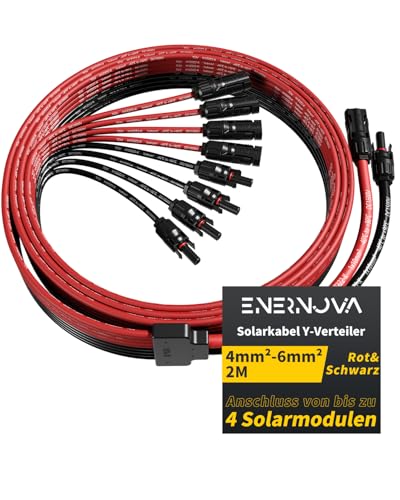 ENERNOVA Solar Y-Verteiler Kabel 4/6mm² mit Selbstverriegelnden Steckern für Solarmodule