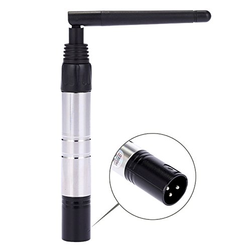 Lixada 23DBM High Power 1000M Ultra Long Distance 2.4G ISM DMX512 Wireless Male XLR Transmitter Lighting Controller with Antenna for LED Stage PAR Effect Lamp