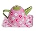 IQ Toys Tin Tea Set and Carry Case for Little Girls Pretend Tea Party in Bright Colors and Dainty Design
