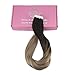 Fshine Tape In Hair Extensions Ombre Invisible Glue In Hair Extensions Dark Roots Black and Blonde Tape In Extensions Color 1B Fading To 8 Brown and 22 Blonde 20 Pcs 50 Gram